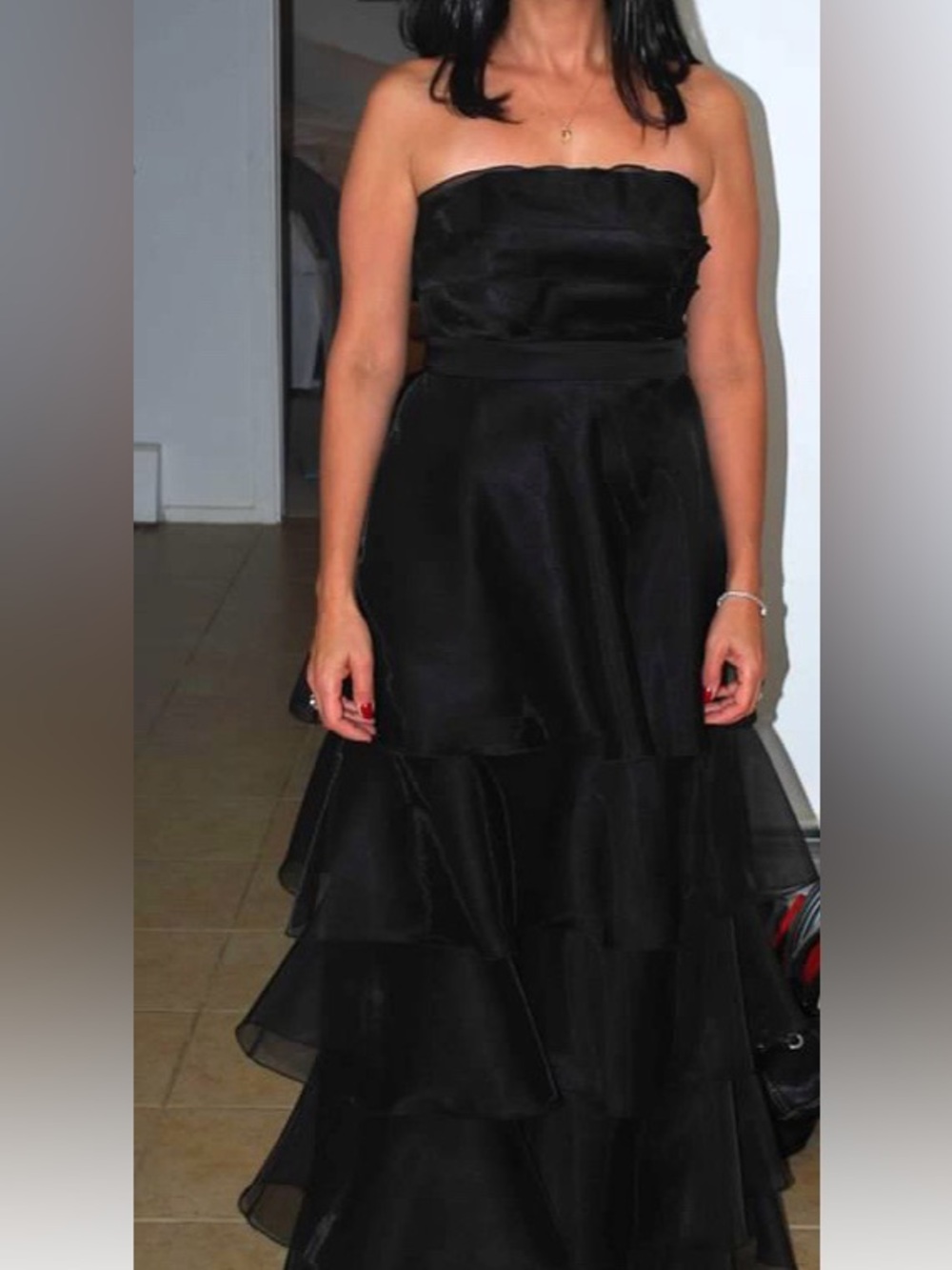 Calvin Klein tiered strapless gown dress, sz. 4